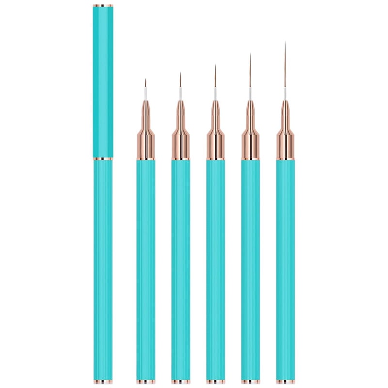 5Pcs Nail Art Brush Set For Liner Dotting And Polish Designs Painting Tools - Image 1